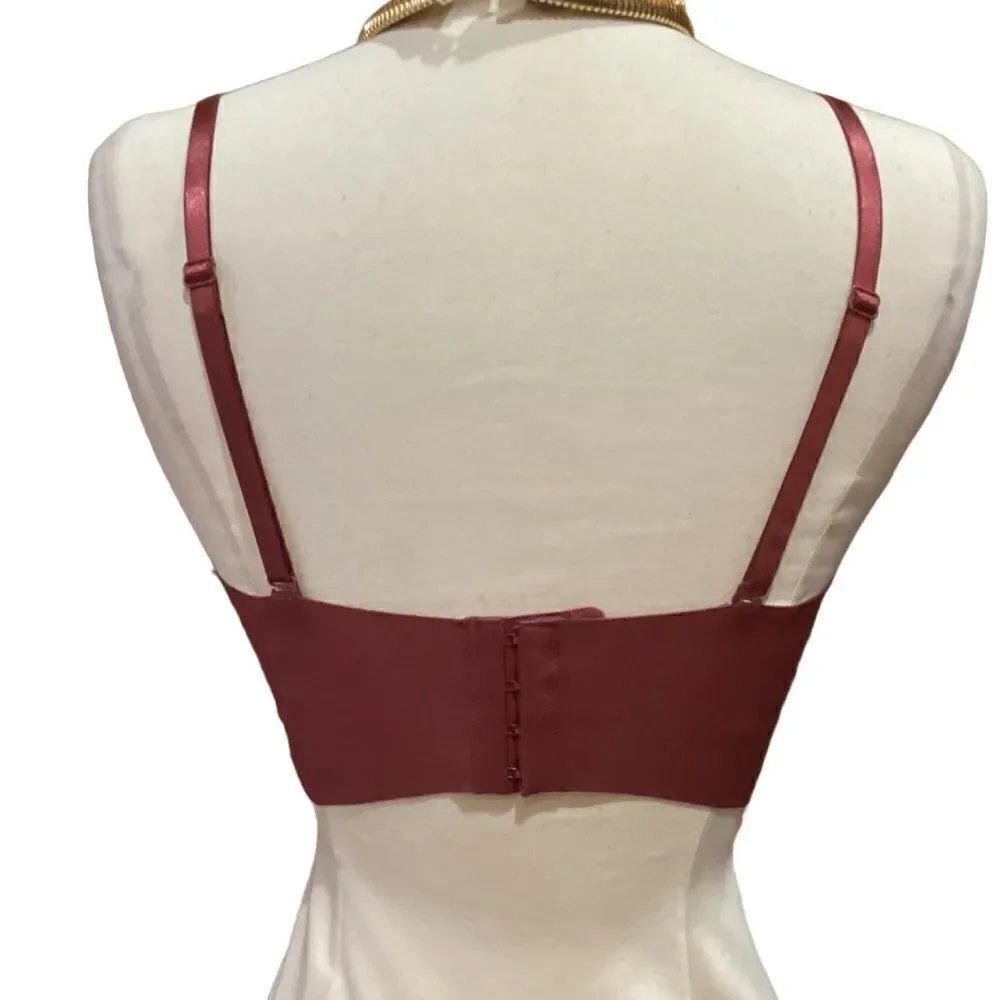 Adrienne Vittadini Studio 34C Burgundy Bra